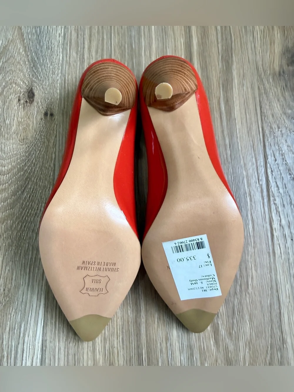 Stuart Weitzman Power Pimento Neon Patent Leather Pumps Size 6M